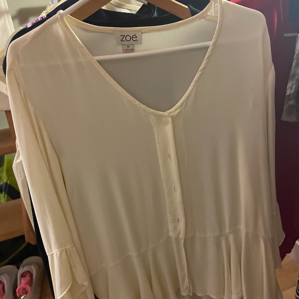 Off-white peplum vintage secretary blouse